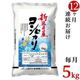 【ふるさと納税】令和5年 米 定期便 5kg 12回 新潟 コシヒカリ 新潟こしひかり 白米 23-K5ZR5【12ヶ月連続お届け】新潟県中条産コシヒカリ5kg