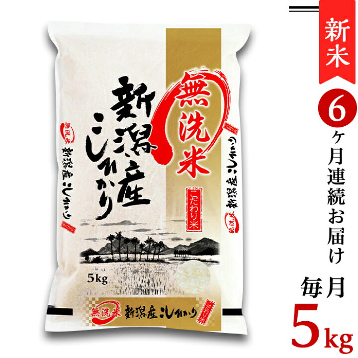 楽天市場】【ふるさと納税】令和6年 新米 米 定期便 無洗米 5kg 6ヶ月  