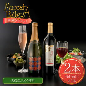 【ふるさと納税】弥彦村産ぶどう　赤ワイン・マスカットベイリーA 　弥彦セット_日本の赤ワイン 国産赤ワイン スパークリングワイン 飲み比べセット 辛口 新潟県 弥彦村【1465480】
