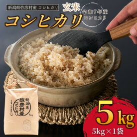 【ふるさと納税】新潟県弥彦村石井農園　令和7年産コシヒカリ【玄米 5kg】_新潟県産 玄米 お米 こしひかり こめ コメ 5キロ 弥彦村産【1508844】