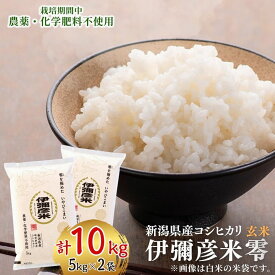 【ふるさと納税】【令和8年産新米先行予約】 コシヒカリ 新潟 玄米 10kg (5kg×2) 特別栽培米 伊彌彦米 零(ぜろ) 農薬・化学肥料不使用 | こしひかり 10キロ お米 こめ コメ げんまい いやひこまい 弥彦米 ブランド米 ギフト 贈答 贈り物 新潟県 弥彦村 第四生産組合