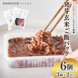 【ふるさと納税】熟成3日 発芽玄米ご飯 パックご飯 125g 6個 コシヒカリ 酵素玄米 | 寝かせ玄米 パックごはん レトルトご飯 ごはんパック 新潟県産 玄米 こしひかり お米 レンチン 時短 簡単 常温保存 ヘルシー 常備食 非常食 保存食 備蓄 送料無料 新潟県 弥彦村 石井農園