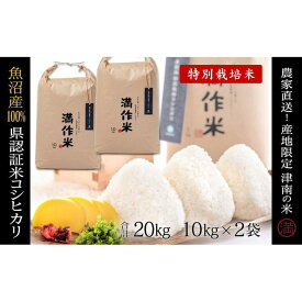 【ふるさと納税】 米 20kg ( 10kg × 2袋 ) 令和7年産 新米 魚沼産 コシヒカリ 県認証米 特別栽培米 農家直送 選べる配送回数 | BLコシヒカリ お米 おこめ こめ コメ 精米 ギフト プレゼント 新潟県 津南町