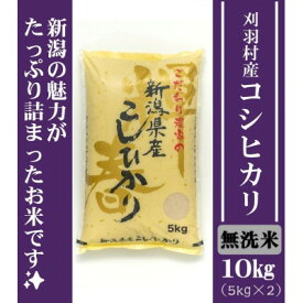 【ふるさと納税】【無洗米】刈羽村産こしひかり10kg(5kg×2)【1701213】