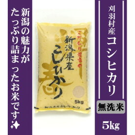 【ふるさと納税】【無洗米】刈羽村産こしひかり5kg【1701215】