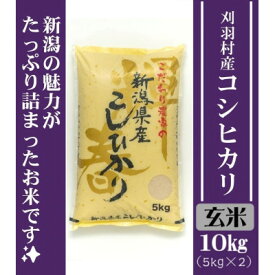 【ふるさと納税】【玄米】刈羽村産こしひかり10kg(5kg×2)【1701220】