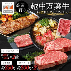 【ふるさと納税】高岡育ちの越中万葉牛 もっと贅沢プレミアムセット サーロイン ヒレ ステーキ すき焼き すきやき スキヤキ 国産 肉 牛 富山 牛肉 お肉 FAD-0079