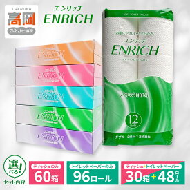 【ふるさと納税】＼選べるセット内容／ ティッシュ トイレットペーパー ティッシュ＋トイレットペーパーセット エンリッチ テッシュ ティッシュペーパー トイレットロール 日用品 消耗品 セット 富山県 高岡市 FAD-1443ver