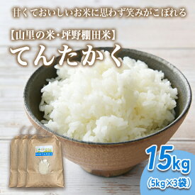 【ふるさと納税】山の湧き水 寒暖差 山里 山里の米・坪野米 R7年産 てんたかく 15kg（5kg×3）｜ 新米 こめ コメ お米 おこめ 白米 精米 お弁当 おにぎり 香り うまみ あまみ 富山 魚津　※北海道・沖縄・離島への配送不可　※2025年9月下旬～2025年10月中旬頃に順次発送予定
