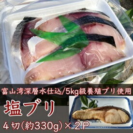 【ふるさと納税】富山湾深層水仕込みの汐ブリ（塩ブリ・養殖）4切×2パック　【魚介類・ブリ・ぶり】