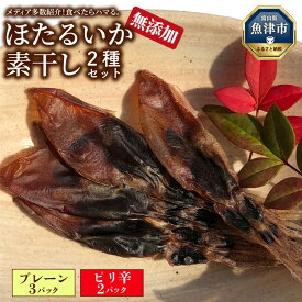 【ふるさと納税】ほたるいか 素干し 2種 5袋 セット ｜オリジナル ピリ辛 全国水産加工業協同組合連行会会長賞受賞 浜浦水産 おつまみ つまみ 珍味 いか イカ 干物 ひもの 魚介 魚介類 海鮮【 ホタルイカ 】※北海道、沖縄、離島への配送不可