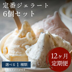 【ふるさと納税】【Himi Gelato】＜12ヶ月定期便＞人気ジェラート6個セット（お好きな味1種類） 富山県 氷見市 アイスミルク アイス ピスタチオ ミルク いちご チョコレート 抹茶 チョコチップ 定期便