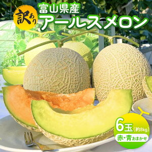 【ふるさと納税】【訳あり】 アールスメロン 青赤お任せ セット 2個 (約3kg) or 6個 (約8kg) 富山県 氷見市産