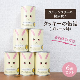 【ふるさと納税】グルテンフリーの健康食！クッキーの缶詰（プレーン味）6缶セット 保存食 非常食 防災備蓄 アウトドア ギフトにもおすすめ