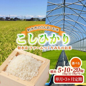 【ふるさと納税】\選べる配送回数・内容量/【射水市】【射水の美味しいお米】ファームつくりみちのお米 作道米R7年度産こしひかり 5kg・10kg・20kg【精米】 | 北陸 富山県 射水市産 ※離島