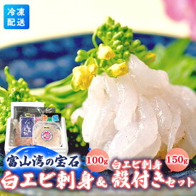 【ふるさと納税】シロエビ刺身100g・シロエビ殻付き150gセット　海老 エビ 海鮮 魚介