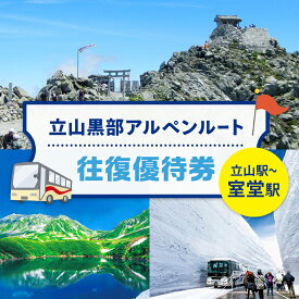 【ふるさと納税】立山黒部アルペンルート 往復優待券 1枚 (立山駅〜室堂駅) 往復 優待券 優待チケット 立山黒部観光 立山駅 室堂駅 山岳観光 アルペンルート 旅行 トラベル 観光 レジャー 優待 チケット F6T-779