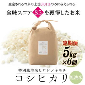 【ふるさと納税】【6回定期】特別栽培米 コシヒカリ ヒロシノキモチ 無洗米 5kg 総計30kg 陽咲玲 米 お米 コメ 無洗米 ご飯 ごはん 富山県産 富山県 立山町 F6T-931