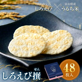 【ふるさと納税】しろえびせんべいプレミアム しろえび撰 48枚入り 薄焼きせんべい 煎餅 せんべい 個包装 しろえび 白エビ 薄焼き ギフト お茶菓子 お茶請け おやつ 国産 食品 日の出屋製菓産業 お歳暮 お中元 F6T-723