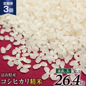 【ふるさと納税】【3回 定期便 】 米 令和5年 コシヒカリ 精米 8.8kg×3回 計26.4kg / TAGOSAKU / 富山県 朝日町 [34310218] お米 ごはん 白米 こしひかり 美味しい 一等米