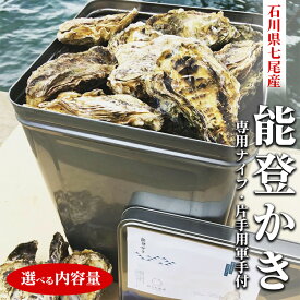 【ふるさと納税】【能登半島地震復興支援】＼選べる内容量／魚介類 牡蠣／能登かき 殻付牡蠣 専用ナイフ 片手用軍手付｜世界農業遺産「能登の里山里海」 石川県 七尾市 能登 ※要加熱 ※2026年1月下旬～5月下旬頃に順次発送予定 ※離島への配送不可