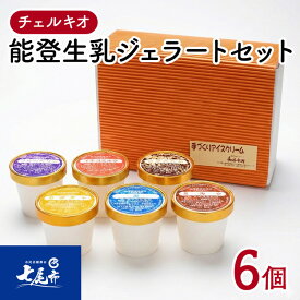 【ふるさと納税】【能登半島地震復興支援】スイーツ アイスクリーム / チェルキオ 能登生乳 ジェラート セット 6個入り（ミルク・塩・ブルーベリー・イチゴミルク・キナコ・カボチャ　各1個）｜ 石川県 七尾市 能登
