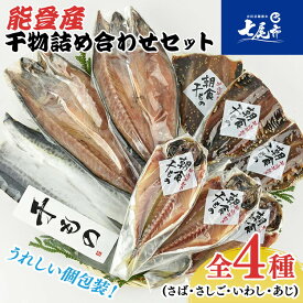 【ふるさと納税】【能登半島地震復興支援】能登産 干物詰め合わせセット（さば・さしご・いわし・あじ）能登半島のいしる干しI−SN｜海鮮 日本海 魚介類 魚貝類 水産加工品 詰合せ 鯖 鰯 鯵 おつまみ おかず 贈答 プレゼント ギフト ご飯のお供 震災復興 復興支援 石川県