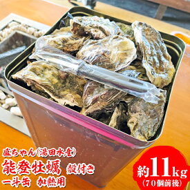 【ふるさと納税】【発送時期が選べる】盛ちゃん（湯田水産） 能登牡蠣 殻付き 一斗缶（70個前後） 約11kg 加熱用 | 牡蠣 魚介 カキフライ カンカン焼き 訳あり 生活応援価格 ご家庭用 石川県 七尾市 能登