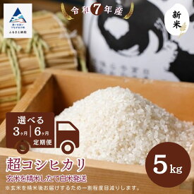 【ふるさと納税】【定期便】超コシヒカリ 5kg 選べる 3ヶ月 / 6ヶ月 玄米 精米したて白米発送 石川県 小松市 【のむら農産】