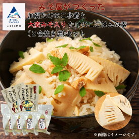 【ふるさと納税】 加賀たけのこ水煮大麦みそ入り たけのこごはんの素 ( 2合炊き用 ) セット グルメ お取り寄せ お中元 お歳暮 ギフト 小松市 石川県 012038【山木食品工業】