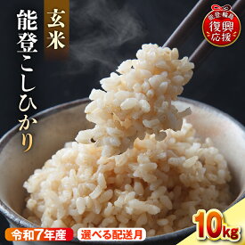 【ふるさと納税】【選べる発送時期】玄米 令和7年産 能登コシヒカリ 10kg ( 5kg × 2袋 )| 米 お米 新米 コシヒカリ こしひかり ご飯 残留農薬検出ゼロ 減農薬栽培 能登 送料無料 常温保存 お取り寄せ 石川県 輪島市