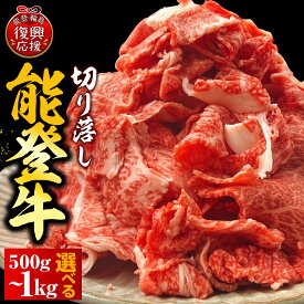 【ふるさと納税】能登牛 牛肉 切り落とし ( 内容量が選べる : 500g / 1kg )| 肉 お肉 国産牛 和牛 ブランド牛 黒毛和牛 霜降り 冷凍 人気 おすすめ 送料無料 国産 能登 石川県 輪島市