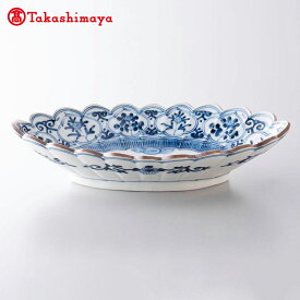 【ふるさと納税】加賀九谷焼〈山本長左〉菊型楕円鉢 花鳥文【高島屋選定品】[60C0622] F6P-1423