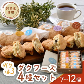 【ふるさと納税】 焼菓子 ダクワーズ 4種 12個 10個 7個 食べ比べ セット さくほろ 新食感 能登塩 アールグレイ キャラメル ラムレーズン お土産 手土産 焼き菓子 洋菓子 デザート スイーツ 詰め合わせ ダックワーズ 米粉 バター クリーム 石川県 羽咋 能登 災害復興