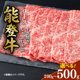 【ふるさと納税】 黒毛和牛 ロース すき焼き しゃぶしゃぶ 500g 300g 200g 能登牛 ギフト 選べる容量 小分け とろける 食感 希少 スライス ギフトボックス 贈答 プレゼント ブランド 和牛 国産 肉 冷凍 石川県 羽咋 能登 国産 能登半島 牛 牛肉 にも 災害支援 復興支援