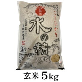 【ふるさと納税】有機米こしひかり「水の精」玄米5kg　【お米・コシヒカリ・石川県産】