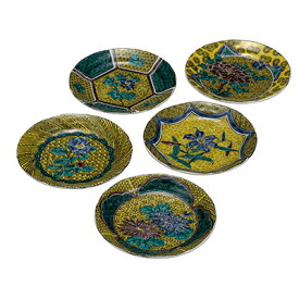 【ふるさと納税】九谷焼 5.2号皿揃/吉田屋絵変り a01 工芸品 豆皿 結婚 引き出物 金婚式 誕生日プレゼント 還暦祝い 古希 喜寿 米寿 退職 定年 プレゼント お祝い お返し お礼