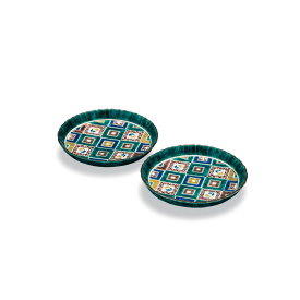 【ふるさと納税】ペア5.5皿　石畳の図 民芸品 工芸品 雑貨 食器 丸皿 お皿 プレート キッチン雑貨 キッチン用品