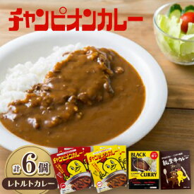 【ふるさと納税】チャンピオンカレー レトルトカレー4種(計6個)セット_ カレー チャンカレ 中辛 甘口 激辛 能登牛カレー 6食 レトルト 非常食 保存 カレーライス ご当地グルメ お試しセット まとめ買い 送料無料 北陸 石川県 野々市市 【1205479】