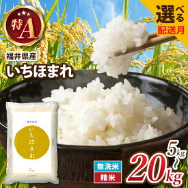 【ふるさと納税】【選べる配送時期】生活応援 令和7年産 福井が生んだブランド米 福井県産 いちほまれ 選べる容量 / 米 無洗米 こめ お米 コメ ごはん ご飯 飯 無洗米 七年 7年産 調和 5kg 10kg 15kg 20kg 2袋 3袋 4袋 無洗米 精米 白米 単一米 ブランド 家計 特A