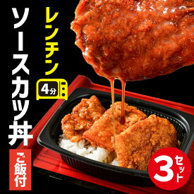 【ふるさと納税】福井名物 ソースカツ丼 3個 [A-135004] / ソースカツ 丼 セット 手軽 本格 名物 福井 風味 食感 秘伝 ソース 冷凍