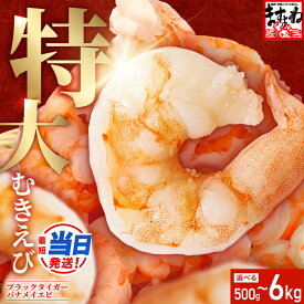 【ふるさと納税】【最短当日発送 】【背ワタなし】 特大 むきえび 高級ブラックタイガー / バナメイ 500g〜5kg《 着日指定可能 最短3営業日以内発送 》【ますよね 海老 エビ えび むき身 剥き身 海鮮 大粒 簡単 簡単調理 便利 使いやすい 時短 お中元 お歳暮 ギフト】