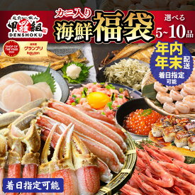 【ふるさと納税】『年内配送可 (12月25日決済完了分まで)』着日指定可能！敦賀の豪華 海鮮福袋 5〜10種 【甲羅組 生ズワイ蟹 むきえび ホタテ 甘エビ とろろ昆布 いくら醤油漬け さば 開き干し 縞ほっけ 開き 焼さば寿司 ねぎとろ 海鮮 / カニ 蟹 えび エビ ホッケ 人気】