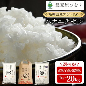 【ふるさと納税】福井県産 ハナエチゼン 精米 / 無洗米 / 玄米 / 食べ比べセット ＜令和7年産 / 数量限定 ＞ [ 1kg / 5kg / 10kg / 20kg / 定期便 3〜12回 ]【米 コメ お米 白米 無洗米 玄米 ご飯 飯 華越前 ブランド米 国産 お中元 お歳暮 ギフト 贈り物 贈答 NEW 新規】