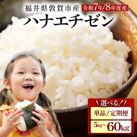 【ふるさと納税】【令和7年産 令和8年産】『 ハナエチゼン 』精米 5kg〜 福井県敦賀市産 <選べる 単品 定期便>【新米 米 コメ お米 白米 ご飯 飯 華越前 ブランド米 国産 北陸 お中元 お歳暮 ギフト 贈り物 贈答】