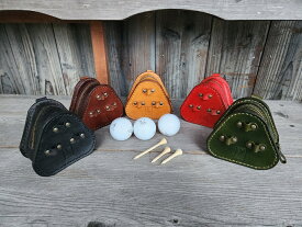 【ふるさと納税】ゴルフボールケース（3個入り）【カラーが選べる】｜本革 牛革 ゴルフ ゴルフボール ゴルフ用品 ゴルフボールケース ケース おしゃれ オリジナル レザー職人 手縫い フウネレザーファクトリー [C-027007]