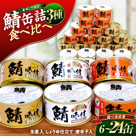 【ふるさと納税】若狭の鯖味付缶詰 3種食べ比べ 12缶セット (しょうゆ仕立て×4缶、生姜入×4缶、唐辛子入×4缶) キャンプ アウトドア おつまみ 酒の肴 保存食[A-075022] [BFBS001]