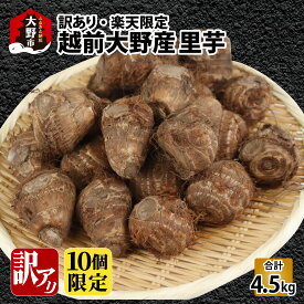 【ふるさと納税】【訳あり】【楽天限定】越前大野産 里芋 4.5kg 規格外 不揃い 農家直送 【10個限定】| 楽天限定 訳アリ さといも SDGs 数量限定 期間限定 大野市 送料無料 [A-008008]