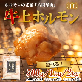 【ふるさと納税】ホルモン の 老舗 六間星山 の 牛上ホルモン（白）500g／1kg／2kg [A-026002] | 国産 豪州産 秘伝 タレ漬け 星山 焼肉 バーベキュー ホルモン鍋 とんちゃん 鉄板
