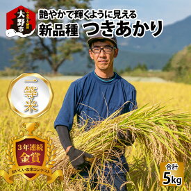 【ふるさと納税】【令和6年産】越前大野産 一等米 帰山農園の「つきあかり」5kg 【選べる精米方法】玄米 白米 無洗米 8分づき 5分づき [A-001043]